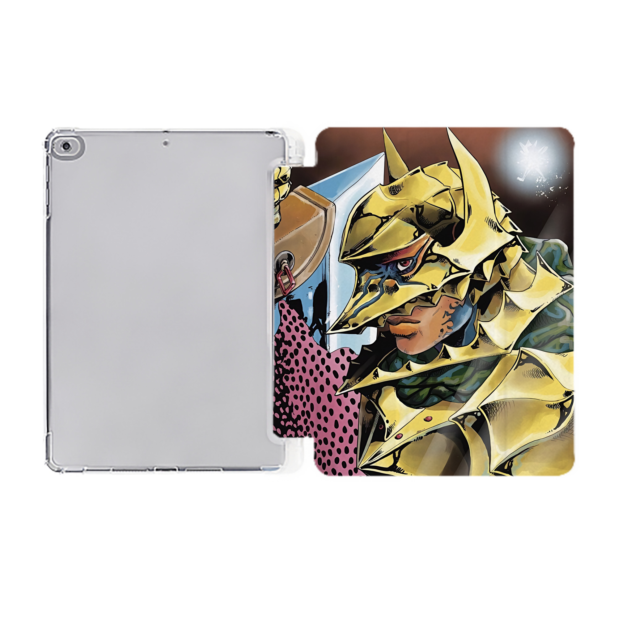 （画像用） 北斗の拳 Fist of the North Star IPad ケース ペン収納付き 三つ折りスタンド PUレザー×シリコン 対応機種9.5/10.5/10.9インチ